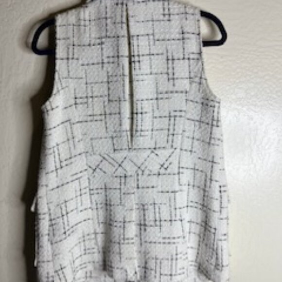 Anthropologie Black and White Tweed Long Vest - Picture 2 of 5